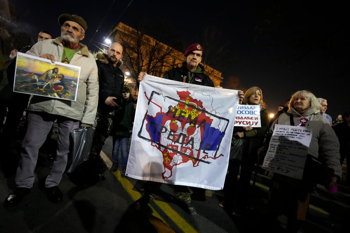 Serbian right-wingers rally against Western plan for Kosovo