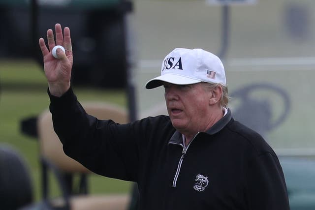 US President Donald Trump on his golf course at the Trump Turnberry resort in South Ayrshire (Andrew Milligan/PA)