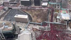 Thousands of Chiefs fans gather in Kansas for Super Bowl parade celebrating victory