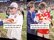 Paul Rudd fans think he and his son are identical in video taken during Super Bowl: ‘Mini Paul Rudd’