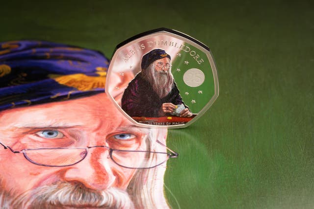 A coin featuring Professor Albus Dumbledore has been launched by the Royal Mint (Royal Mint/PA)