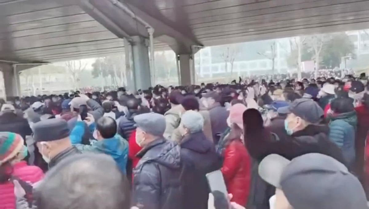 Hundreds of retirees in China take to the streets to protest cuts to medical benefits