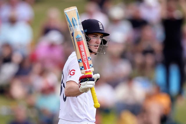 Harry Brook was aware of the chance to make history for England against New Zealand (Aaron Gillions/AP)