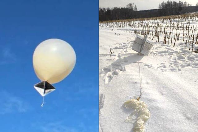 <p>Some of the balloons shot down over Ukraine </p>