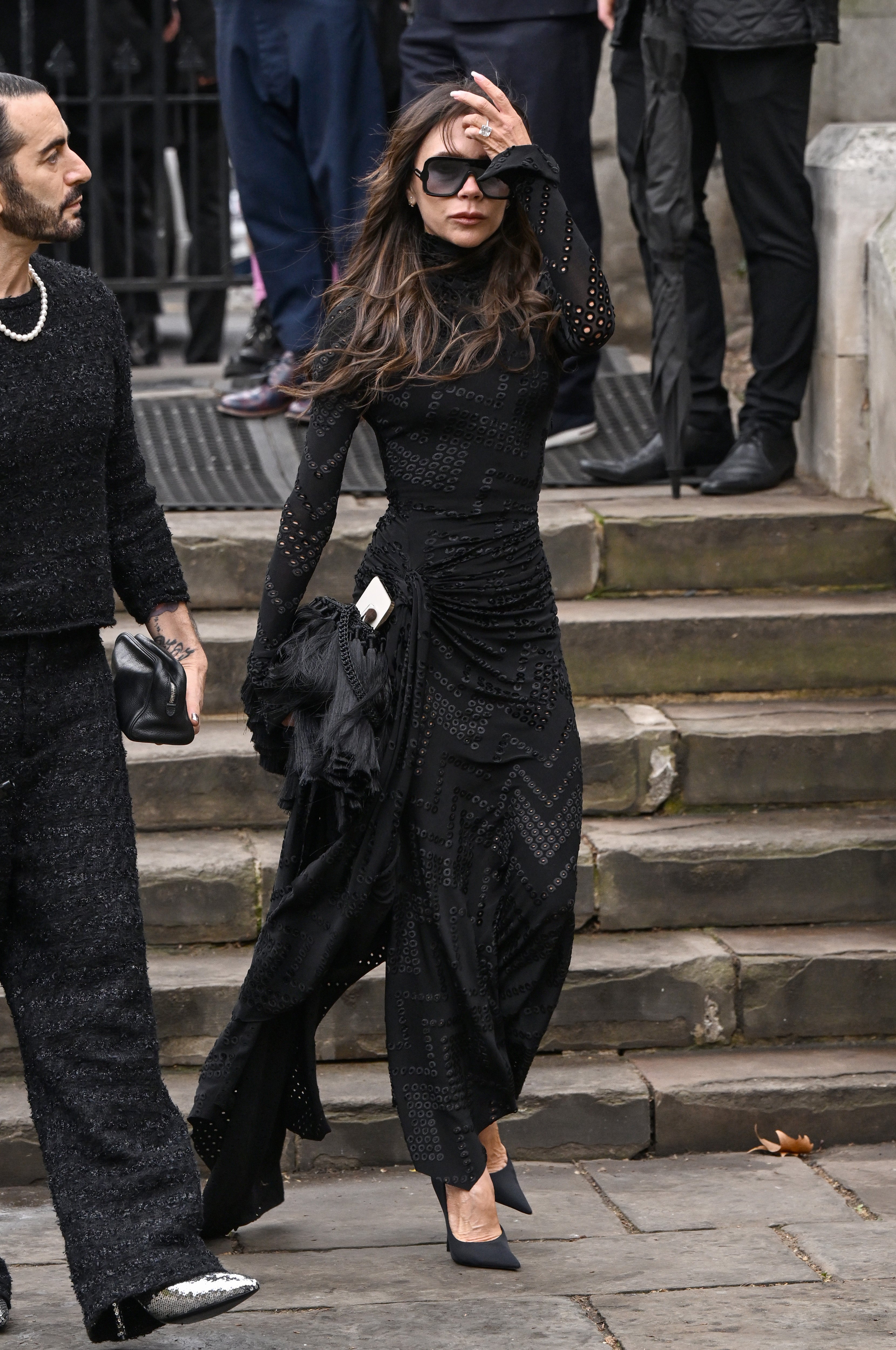 Victoria Beckham attends a memorial service to honour and celebrate the life of Dame Vivienne Westwood at Southwark Cathedral on February 16, 2023