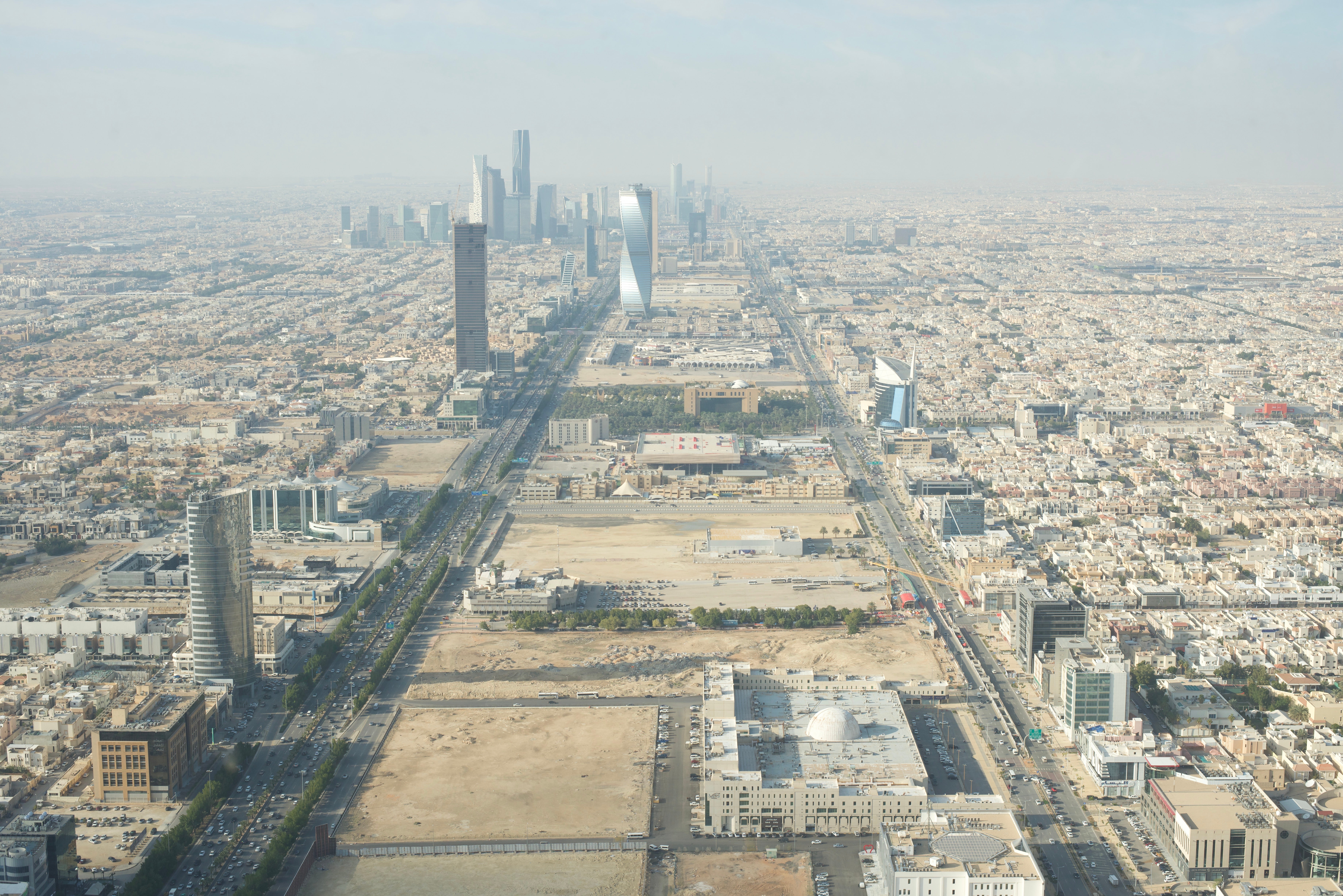 Views from the Kingdom Tower skybridge in Riyadh