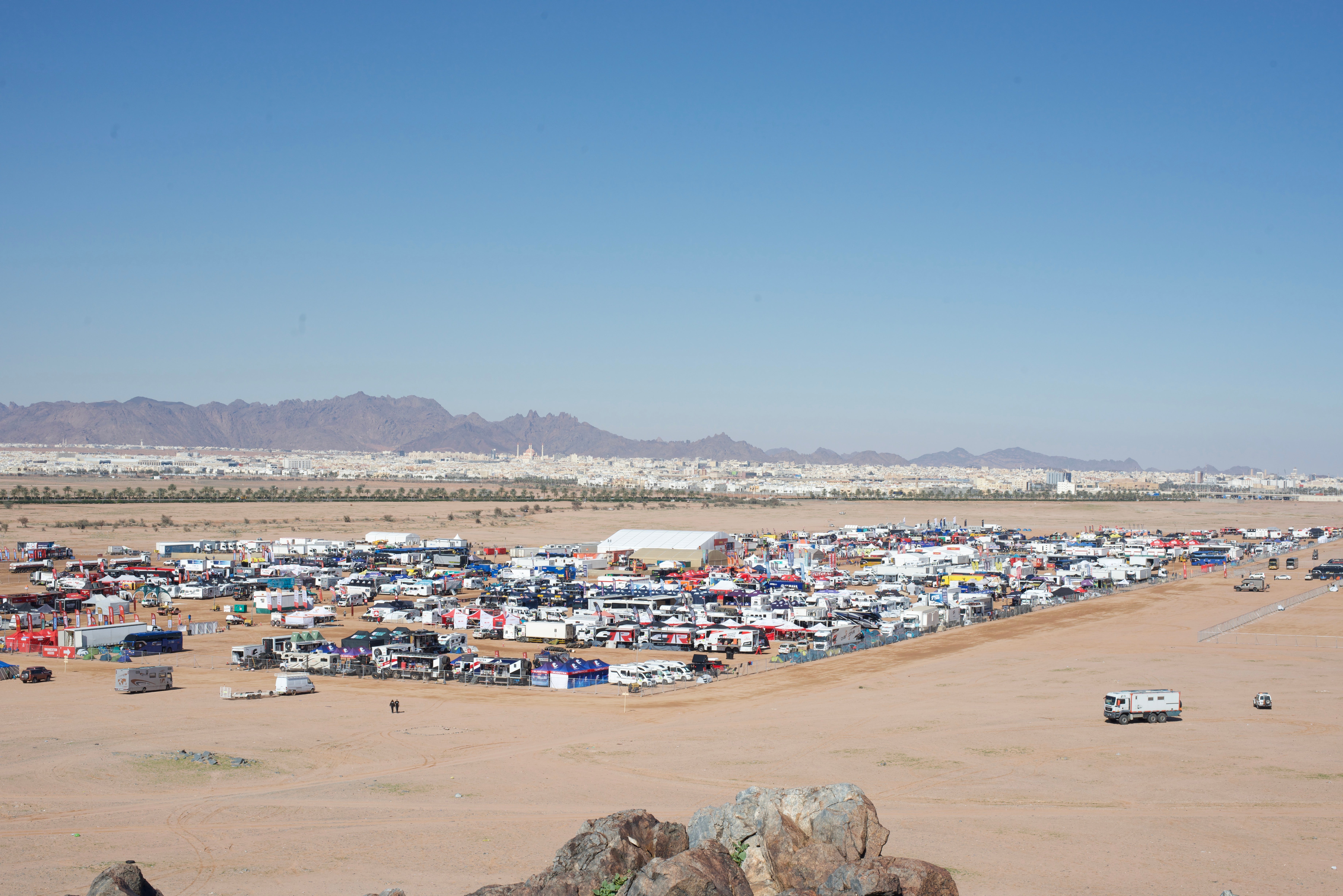 The Dakar Rally bivouac on the outskirts of Ha’il
