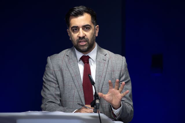 Health Secretary Humza Yousaf during a press conference on winter pressures in the NHS, at St Andrews House in Edinburgh (Lesley Martin/AP)