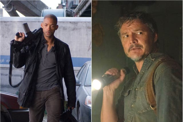 <p>Will Smith in ‘I Am Legend’ (left) and Pedro Pascal in ‘The Last of Us’</p>