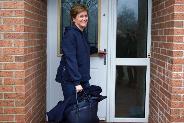 First Minister Nicola Sturgeon arriving at her home in Glasgow after announcing that she will stand down as First Minister for Scotland after eight years. Picture date: Thursday February 16, 2023.