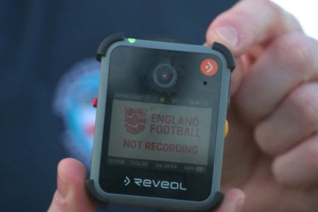 <p>The bodycams will be worn by referees during matches</p>