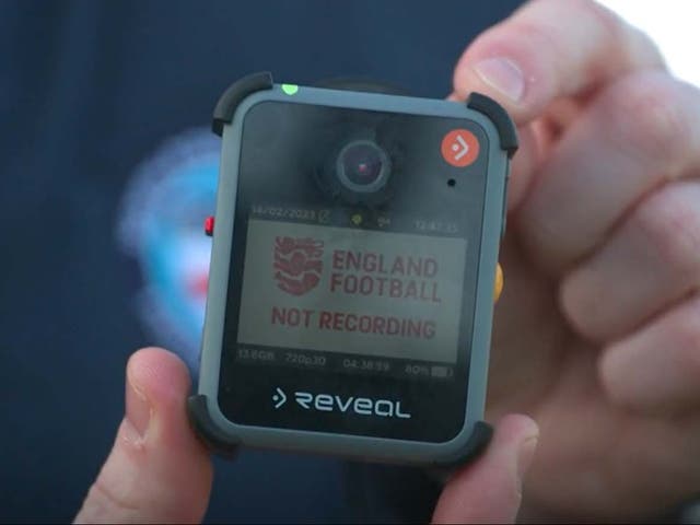<p>The bodycams will be worn by referees during matches</p>