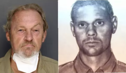 Curtis Eddie Smith on left and the composite sketch of the man Alex Murdaugh falsely claimed shot him