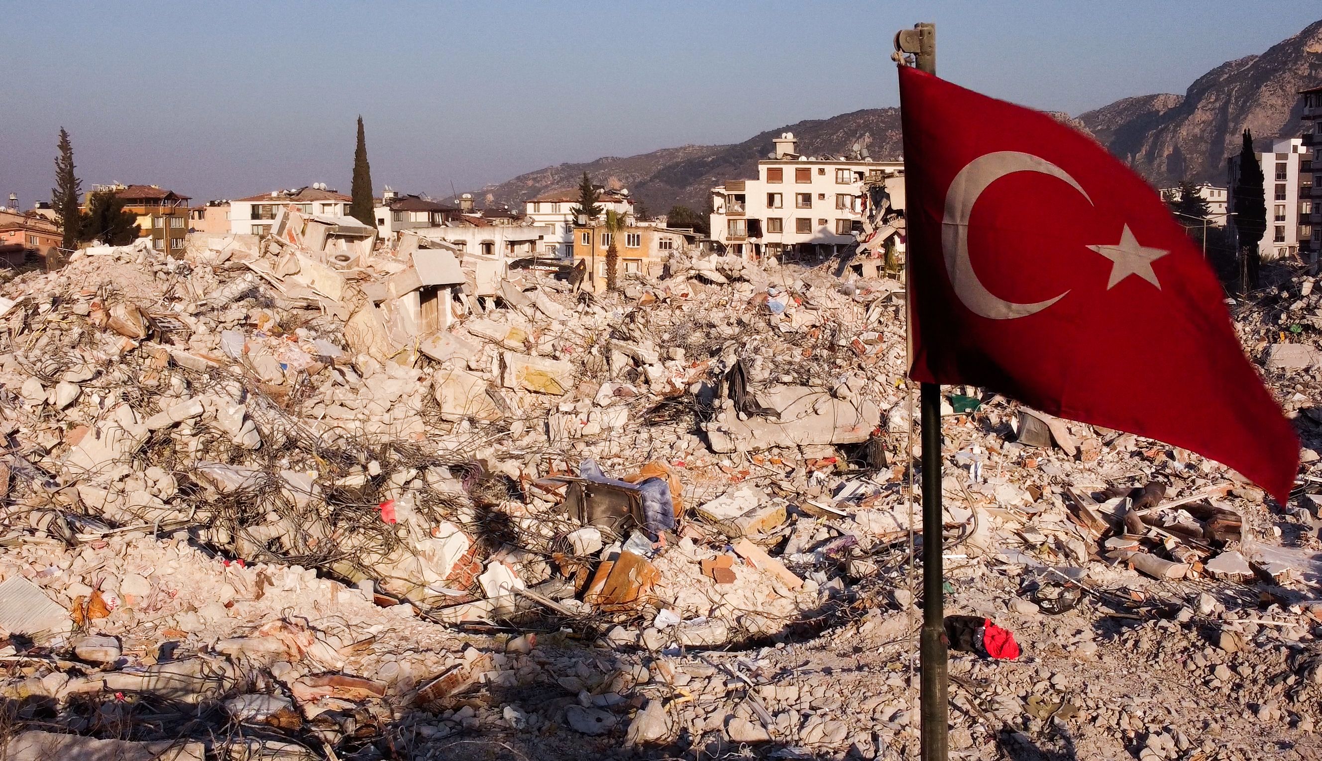 Destroyed buldings in Antakya, Hatay province