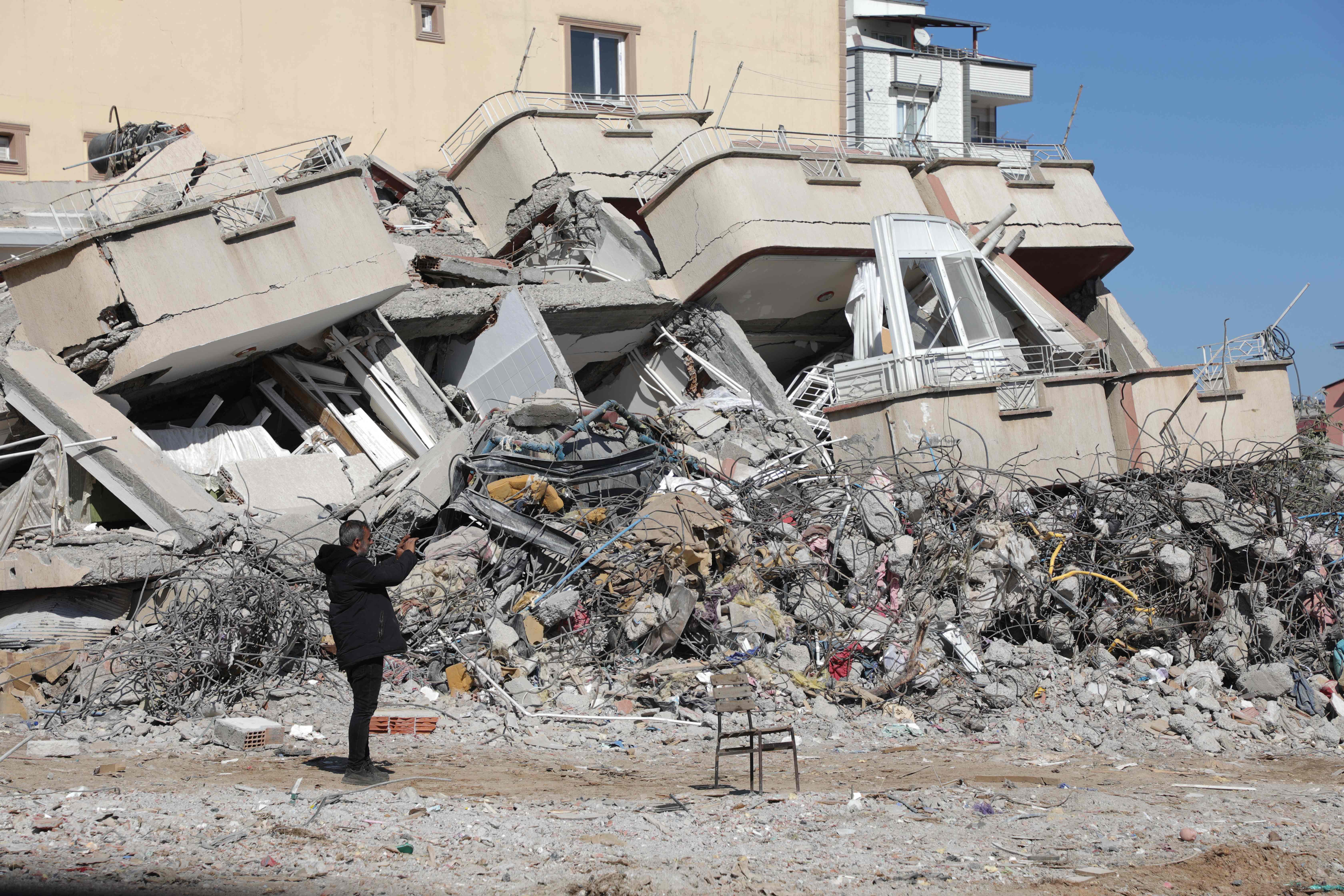 Earthquake damage in Islahiye, near Gaziantep