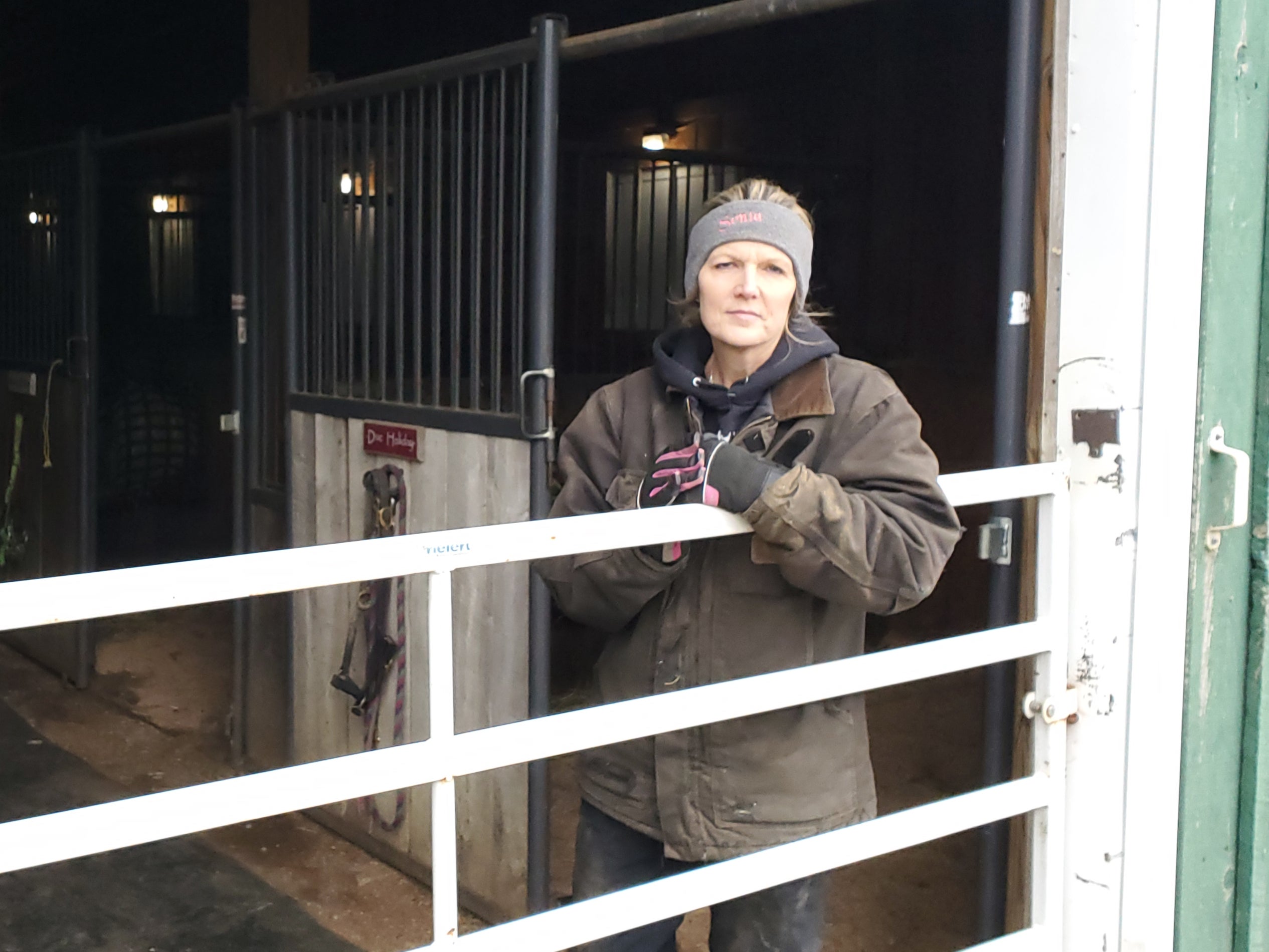 Sonia Early, owner of the Early Equine Centre near East Palestine, Ohio, inside her barn