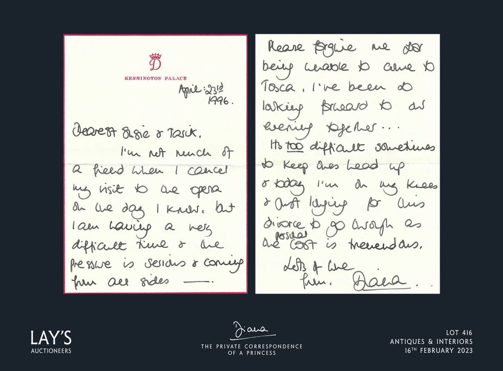 <p>A letter from Diana to her close friends Susie and Tarek Kassem </p>