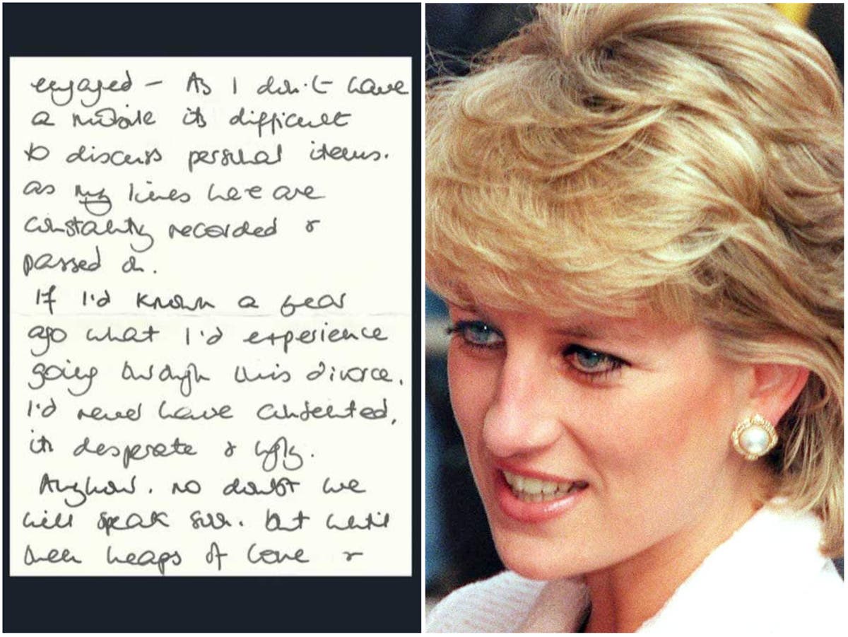 Diana’s letters about ‘ugly’ divorce from King Charles auctioned for six-figure sum