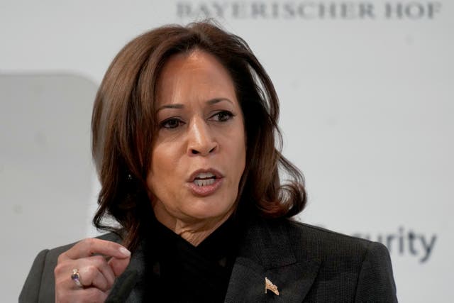 <p>Vice President of the United States Kamala Harris speaks at the Munich Security Conference</p>