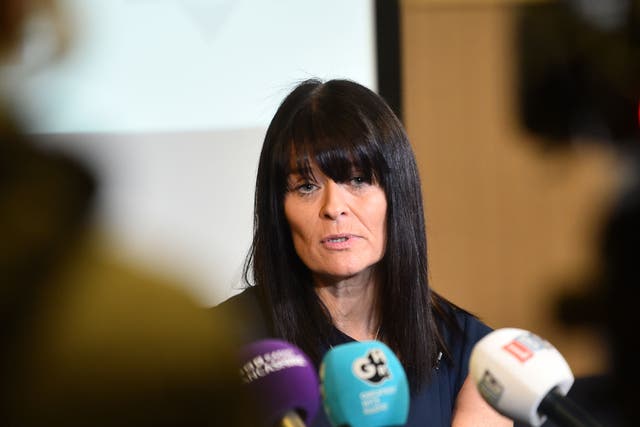 <p>Detective Superintendent Rebecca Smith of Lancashire Police speaks during Wednesday’s press conference</p>
