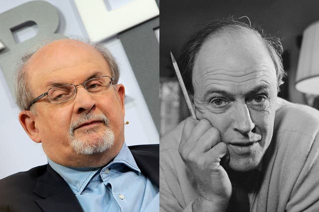 <p>Salman Rushdie and Roald Dahl</p>