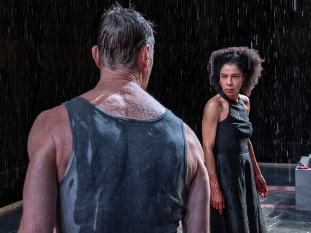 <p>Sophie Okonedo and Ben Daniels in Medea</p>