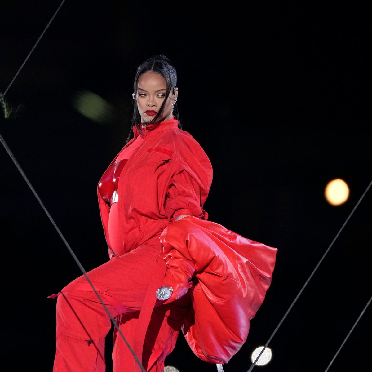 rihanna in red dress Wore a Sexy and Then Covered It With a T-Shirt line long celebrity evening/prom/wedding guest dress. 22 Of Rihanna's Most Memorable