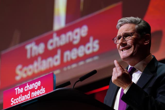 The Labour leader spoke to the Scottish Labour conference in Edinburgh on Sunday (Jane Barlow/PA)