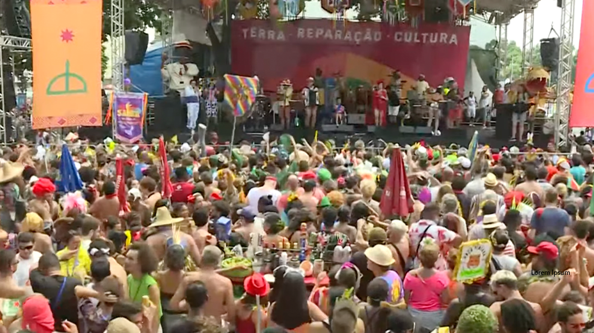 Watch live as Brazillian Carnival revellers enjoy street performance in Rio