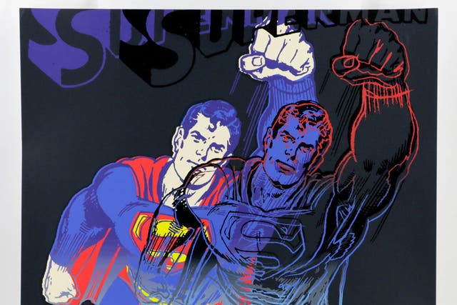 A Superman print by Andy Warhol will be among the work featured (Gormleys/PA)