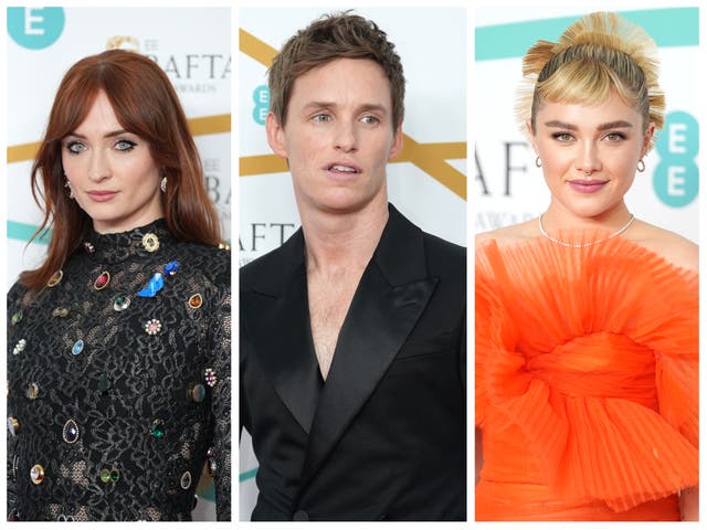 <p>Sophie Turner, Eddie Redmayne, and Florence Pugh lead the A-list arrivals at the 2023 Baftas in London on Sunday (19 February) </p>