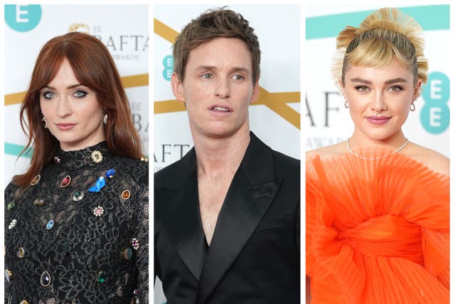 <p>Sophie Turner, Eddie Redmayne, and Florence Pugh lead the A-list arrivals at the 2023 Baftas in London on Sunday (19 February) </p>