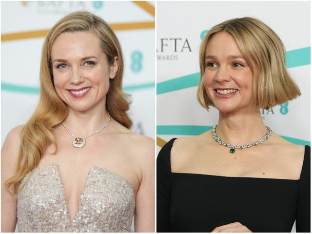 <p>Kerry Condon and Carey Mulligan at the Baftas</p>