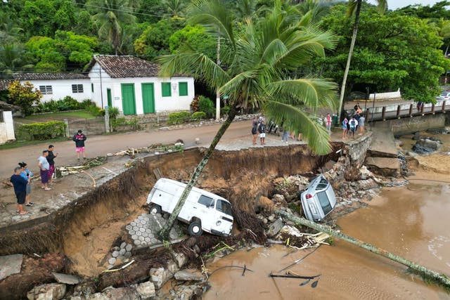 <p>Damage caused by severe rainfall in Ilhabela, Brazil</p>