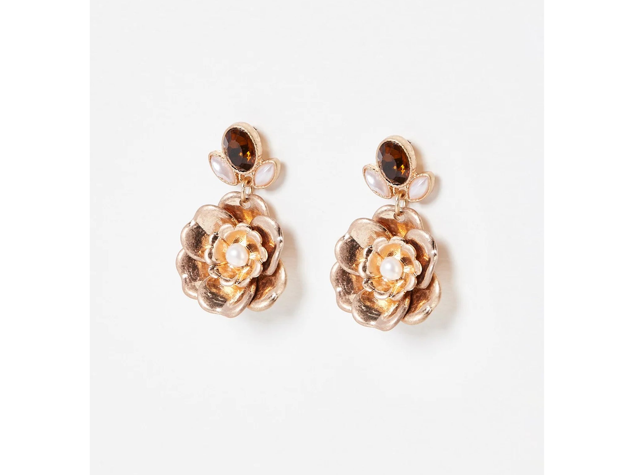 Zara Golden Cascading Floral Earrings - Kate Middleton Earrings