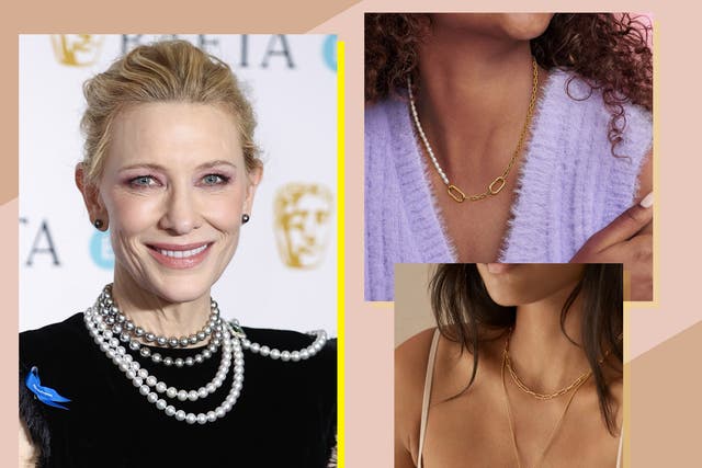 <p>Cate Blanchett has officially made pearl chain necklaces cool again </p>