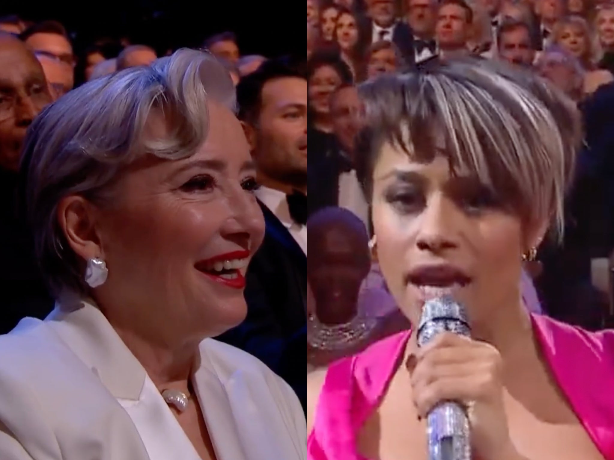 Emma Thompson and Ariana DeBose at the 2023 Baftas