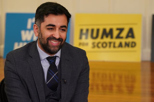 <p>Health Secretary Humza Yousaf launches his campaign to be First Minister at Clydebank Town Hall (Andrew Milligan/PA)</p>