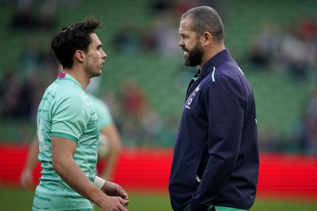 Joey Carbery (left) has been recalled by Andy Farrell (Niall Carson/PA)
