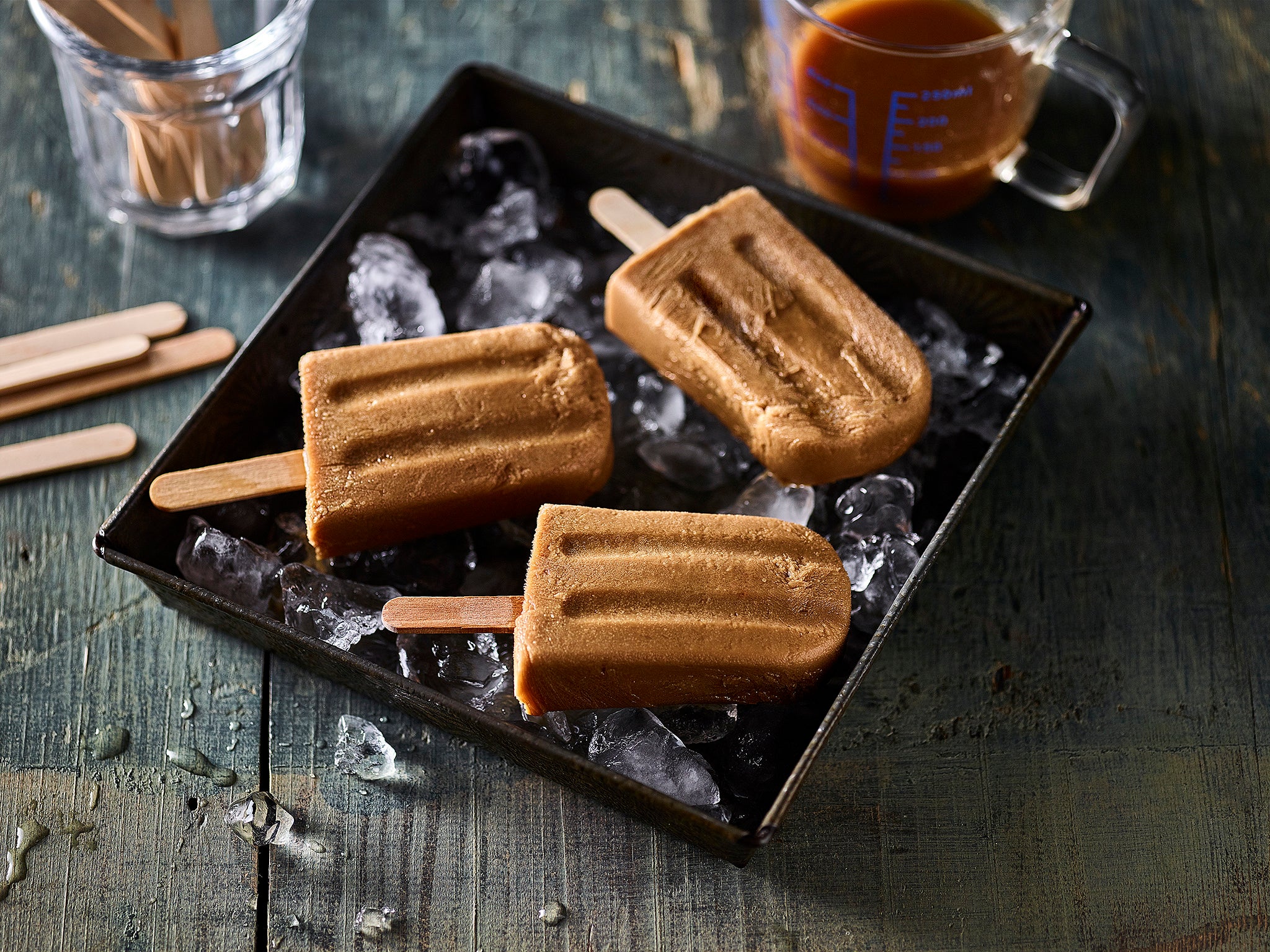 All you need is coffee, double cream and condensed milk to whip up these refreshing lollies