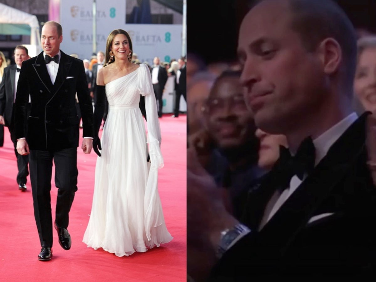 Baftas viewers moved by Prince William’s reaction to Helen Mirren’s tribute to Queen