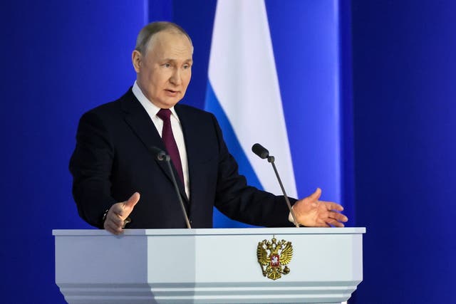 <p>Vladimir Putin delivered a major speech on the Ukraine war today </p>