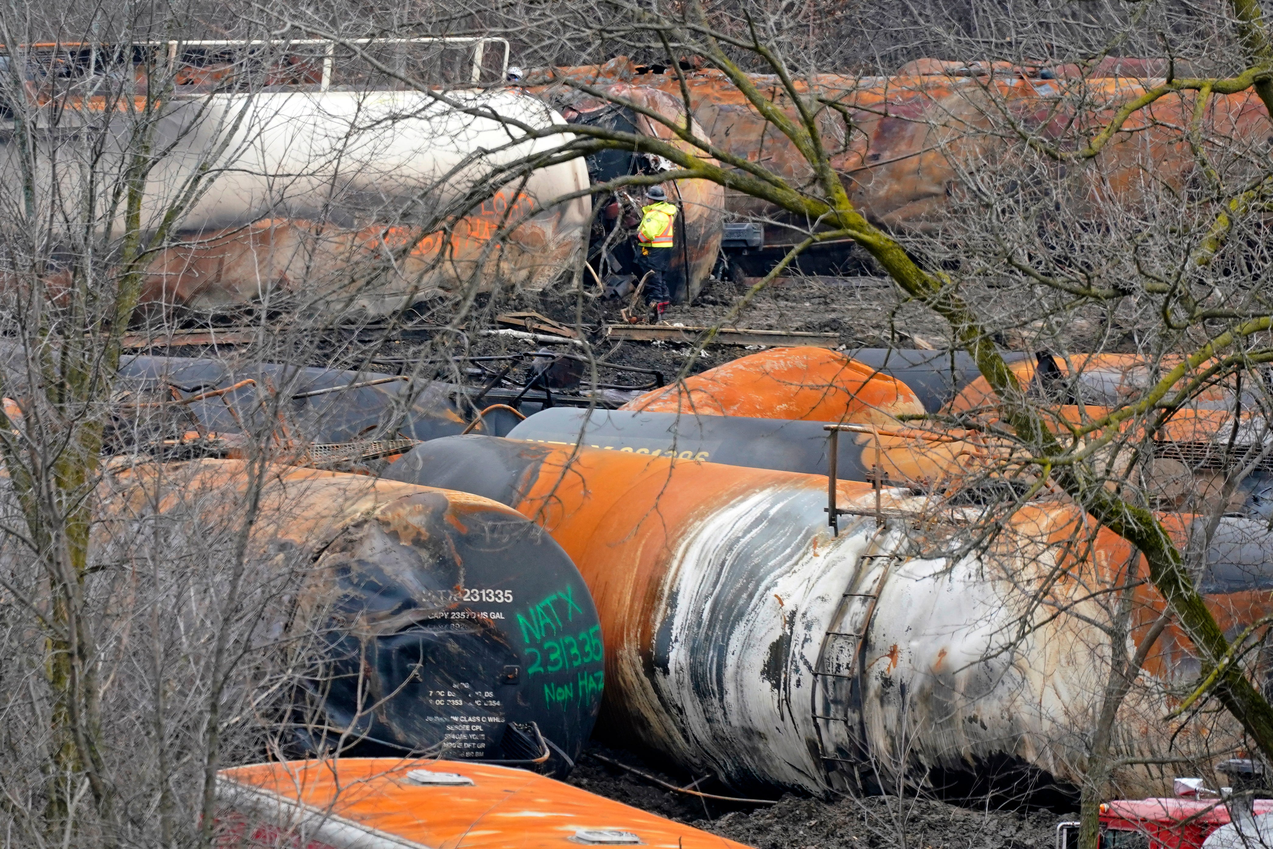 The cleanup of portions of a Norfolk Southern freight train that derailed Feb. 3, in East Palestine, Ohio, continues.
