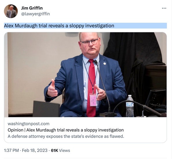 Jim Griffin’s social media post which sparked controversy