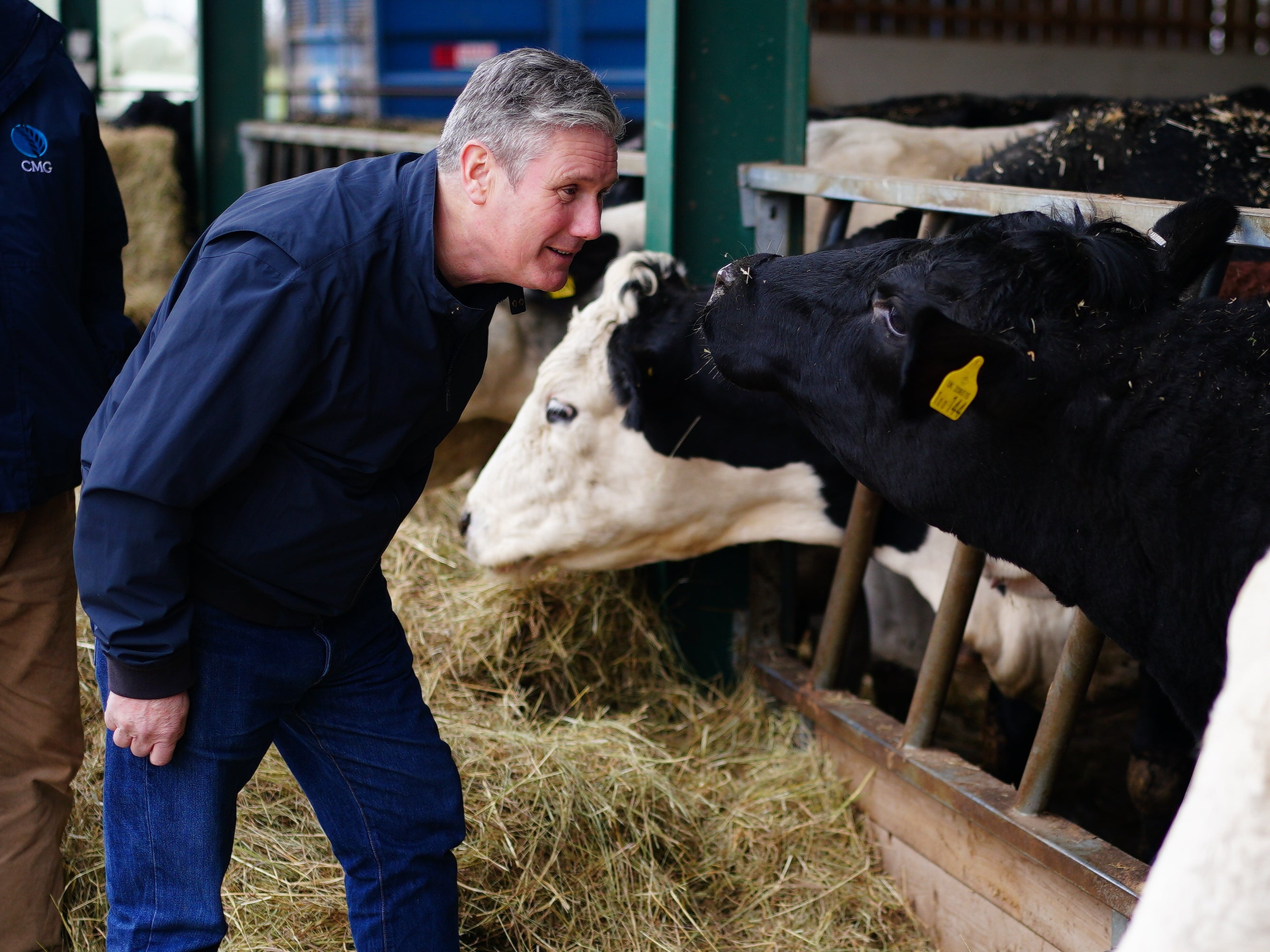 <p>Labour leader Sir Keir Starmer during his visit to Home Farm in Solihull, West Midlands</p>