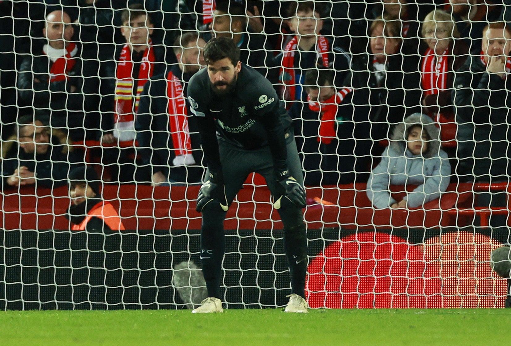 Alisson endured a torrid evening at Anfield