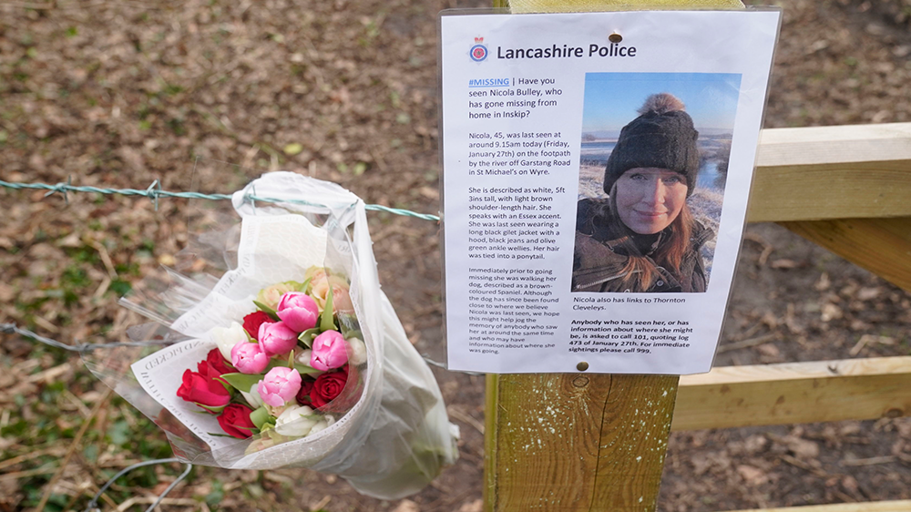Ms Bulley’s disappearance sparked a huge police operation to find her