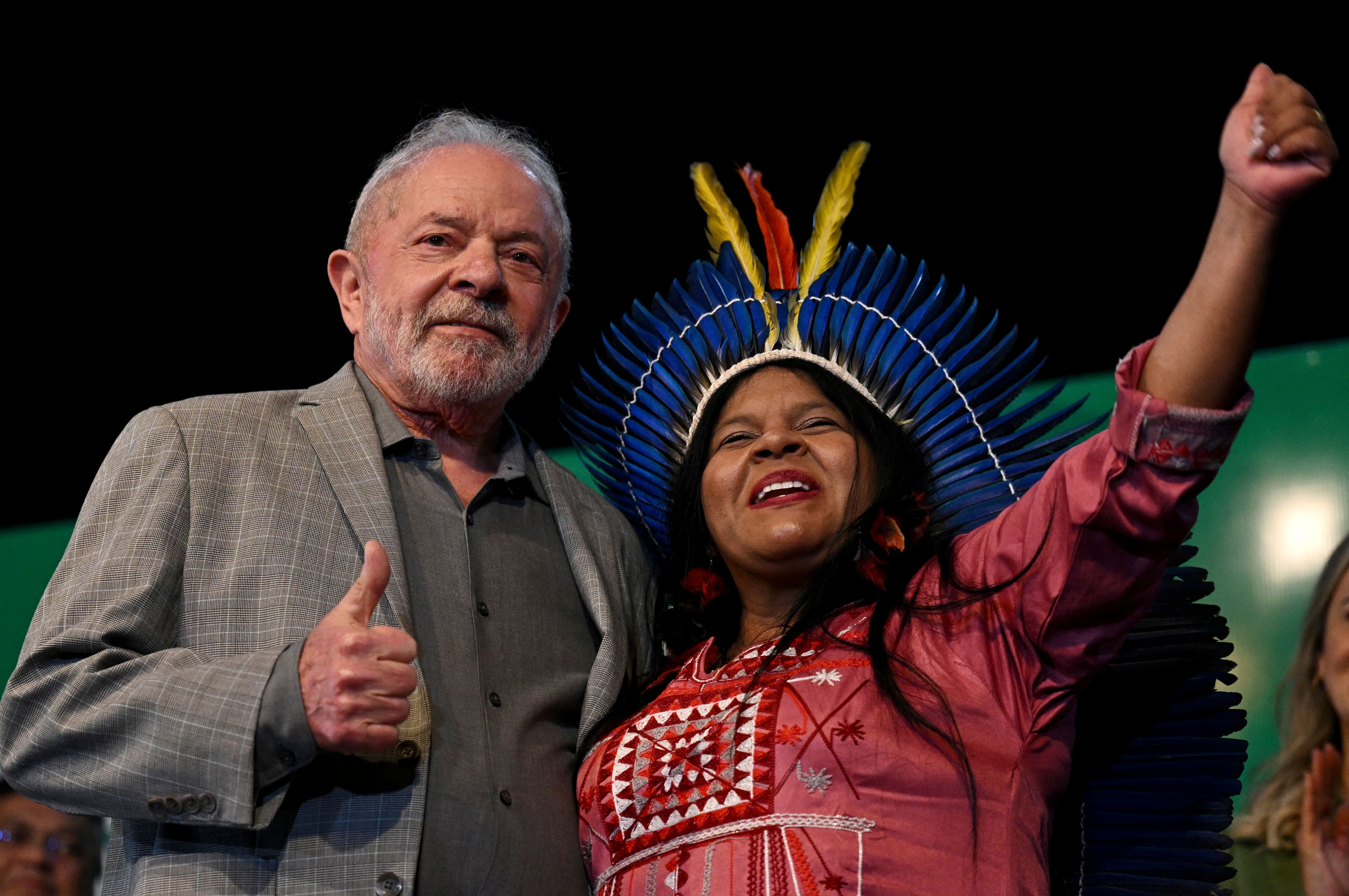 Luiz Inacio Lula da Silva with Guajajara in December