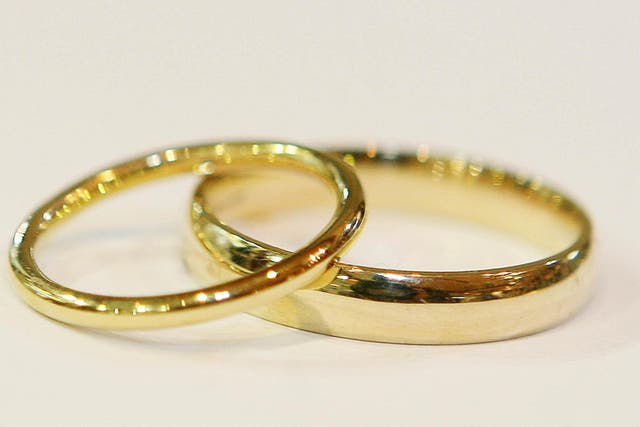 <p>Data on marriage and civil partnership status in England and Wales has been released by the Office for National Statistics (Niall Carson/PA)</p>