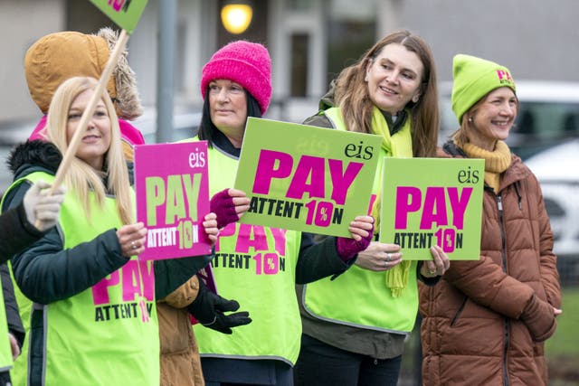 <p>Teachers from the Educational Institute of Scotland (EIS) union are taking strike action (Jane Barlow/PA)</p>